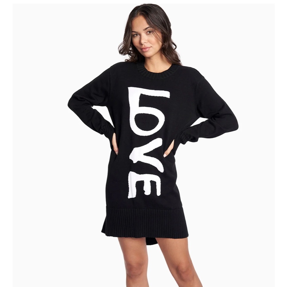 NWOT Yes and X Hilary Swank LOVE MIDI Crewneck Organic Cotton Sweater Dress - Picture 3 of 15